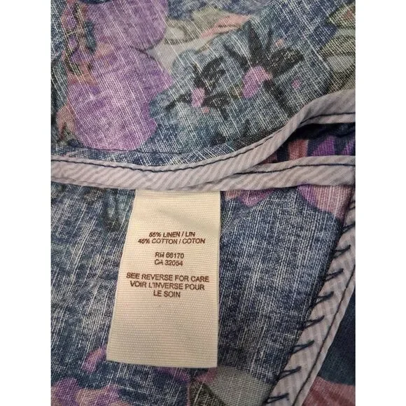 Free People womens size 6 linen lightweight jacket blue purple spring summer - Picture 10 of 10